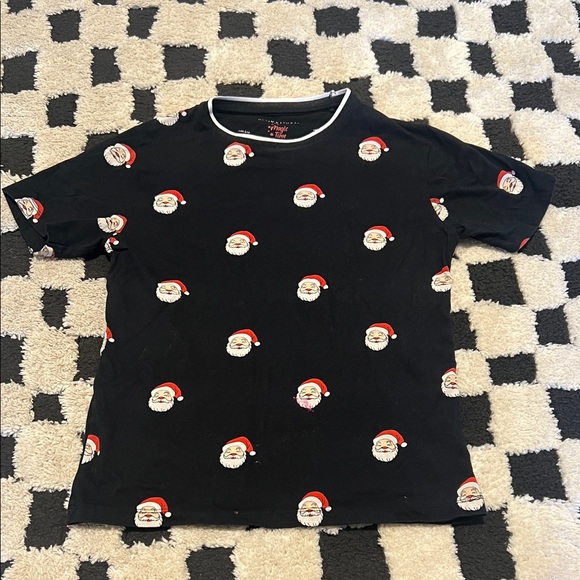 Denim & Flower Black Santa Print Kids T-Shirt - Picture 2 of 8